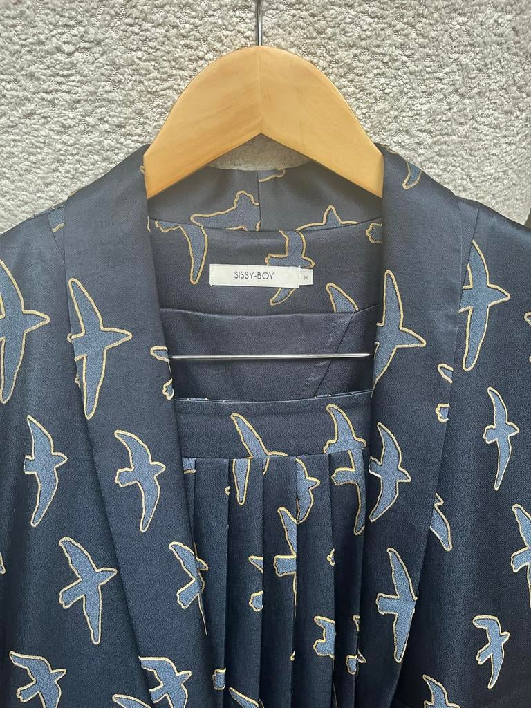 Sissy Boy donkerblauwe blazer en plissé rok - Maat M, Maat 38/40 (M), Kostuum of Pak, Blauw, Sissy-Boy