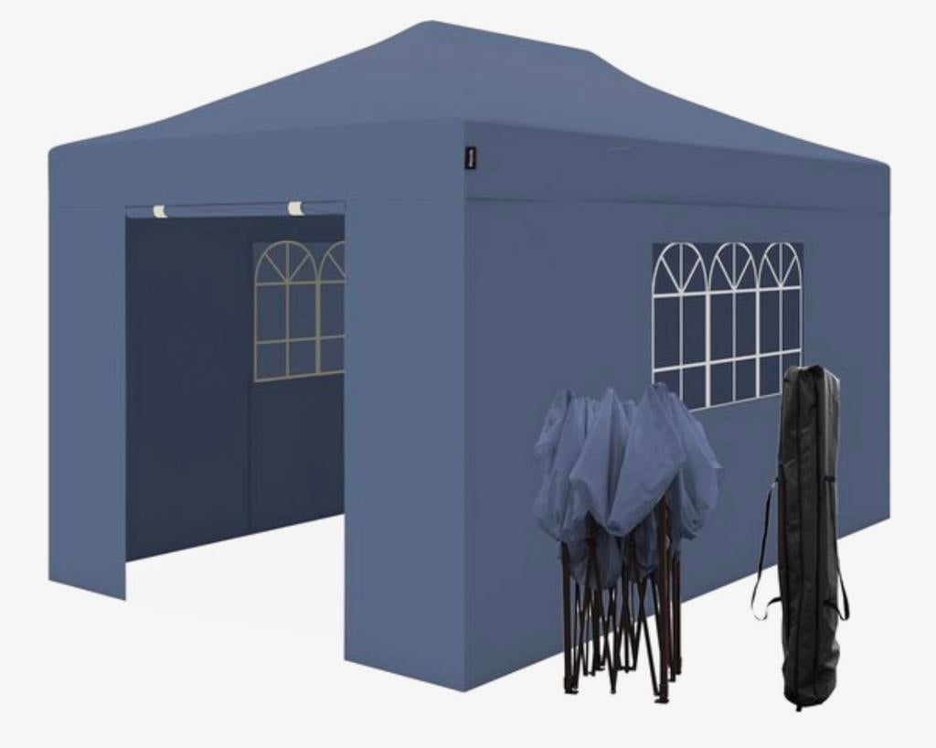 Partytent 3x4,5m blauw opvouwbaar paviljoen, Tuin en Terras, Partytenten, Ophalen, Gebruikt, Opvouwbaar, Partytent