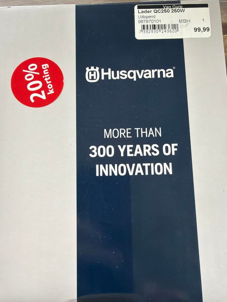 Husqvarna QC250 250W Lader - Nieuw. 30% korting, Ophalen, Nieuw