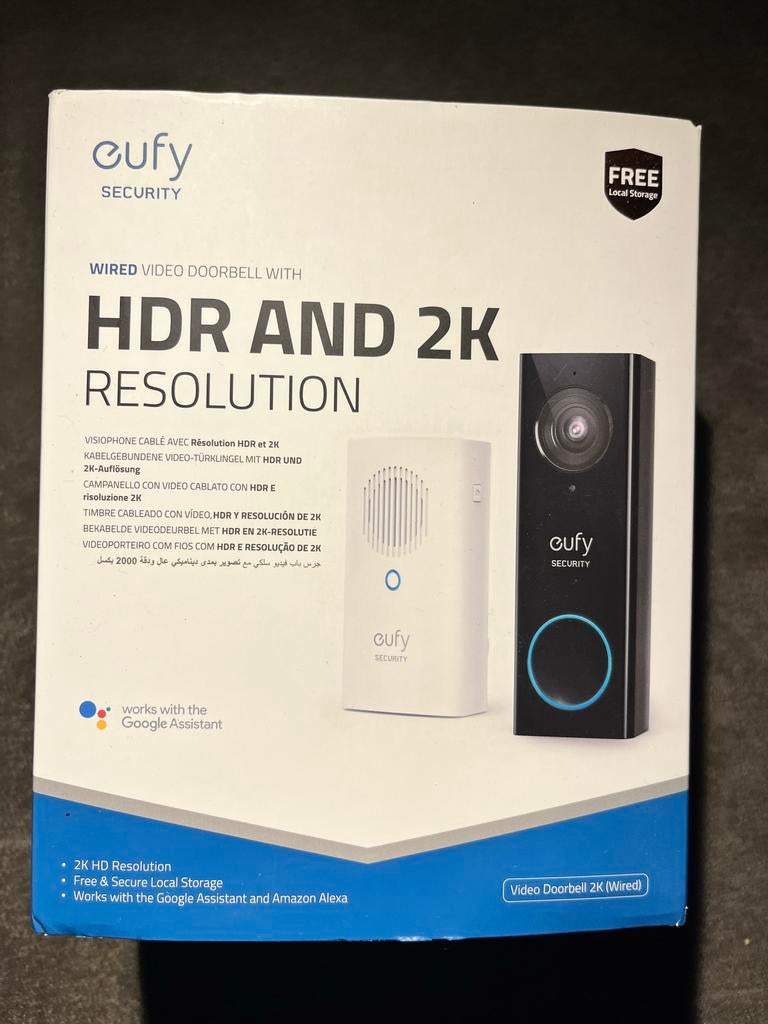 Eufy Deurbel en Camera Set - 2K Resolutie, Weerbestendig, Ophalen of Verzenden, Nieuw, Buitencamera