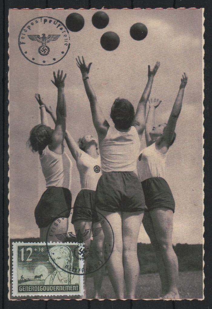 A55) postkaart Duitse meisjesatletiek wo2 GERMANY, Verzenden, BRD, Gestempeld
