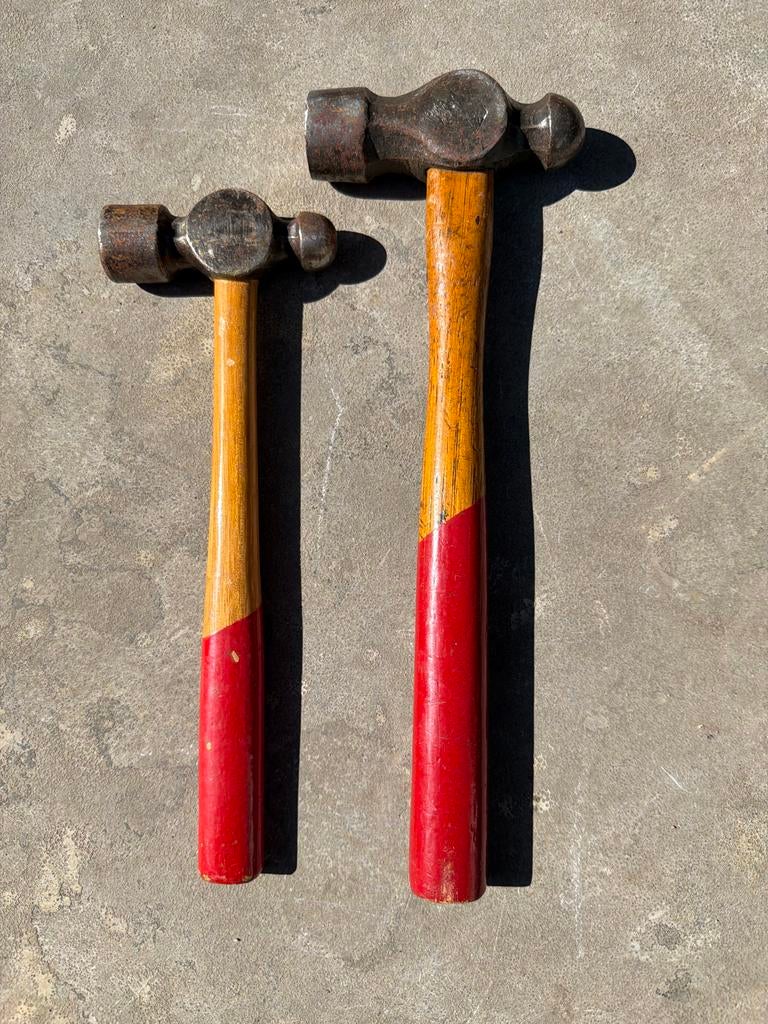 Set van 2 gebruikte hamers met bolle kop, Ophalen of Verzenden, Gebruikt