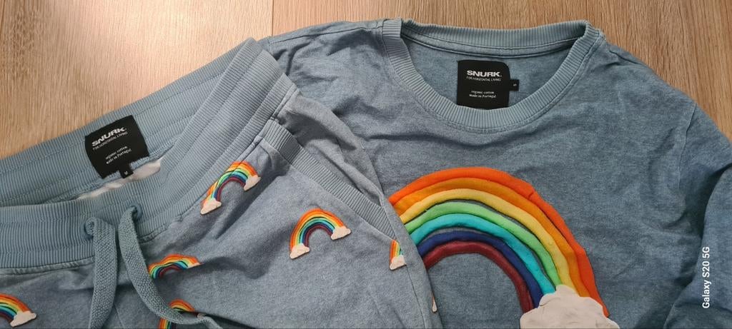 Snurk zachte broek (M) en trui (S) regenboog, Snurk, Ophalen of Verzenden, Zo goed als nieuw, Maat 38/40 (M)
