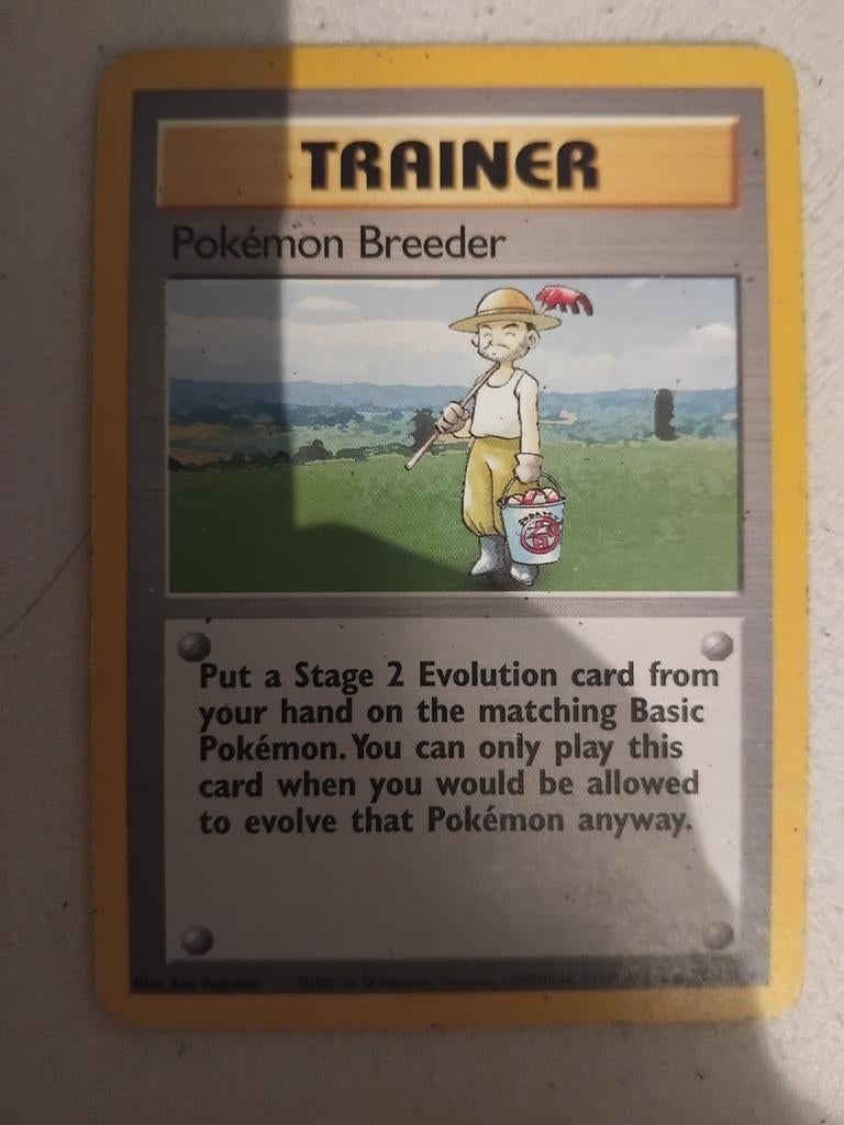 Pokémon Breeder Trainer Kaart - Base Set 76/102, Hobby en Vrije tijd, Verzamelkaartspellen | Pokémon, Ophalen of Verzenden, Gebruikt