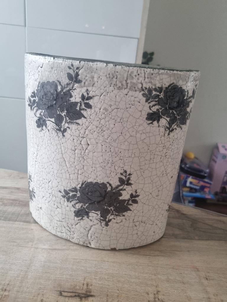 Mooie hoge pot met rozen van PTMD, Ophalen, Overige kleuren, Aardewerk of Porselein, Zo goed als nieuw