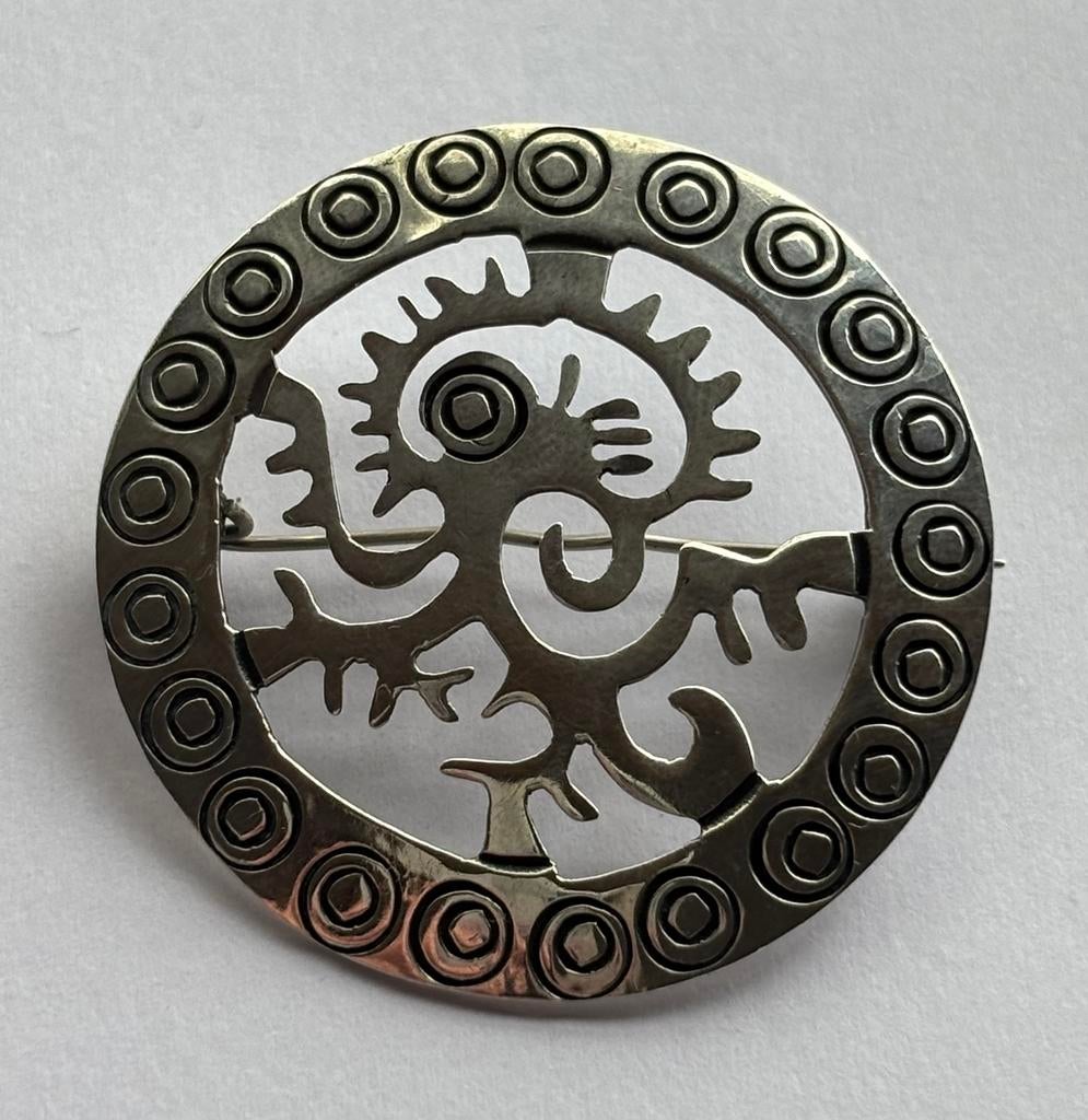 Vintage 925 Sterling Silver Mexico Pin, Ophalen of Verzenden, Zilver