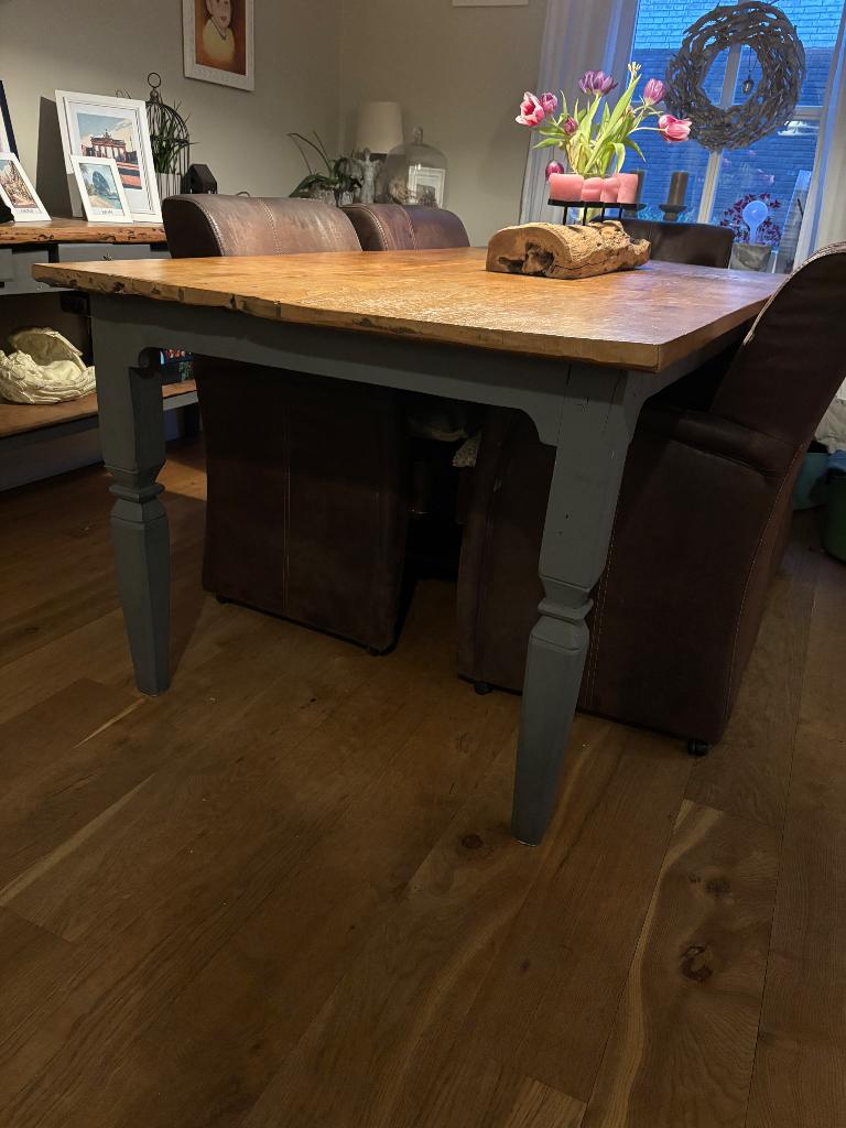 Eettafel, Huis en Inrichting, Tafels | Eettafels, Ophalen, Gebruikt, Teakhout, 200 cm of meer