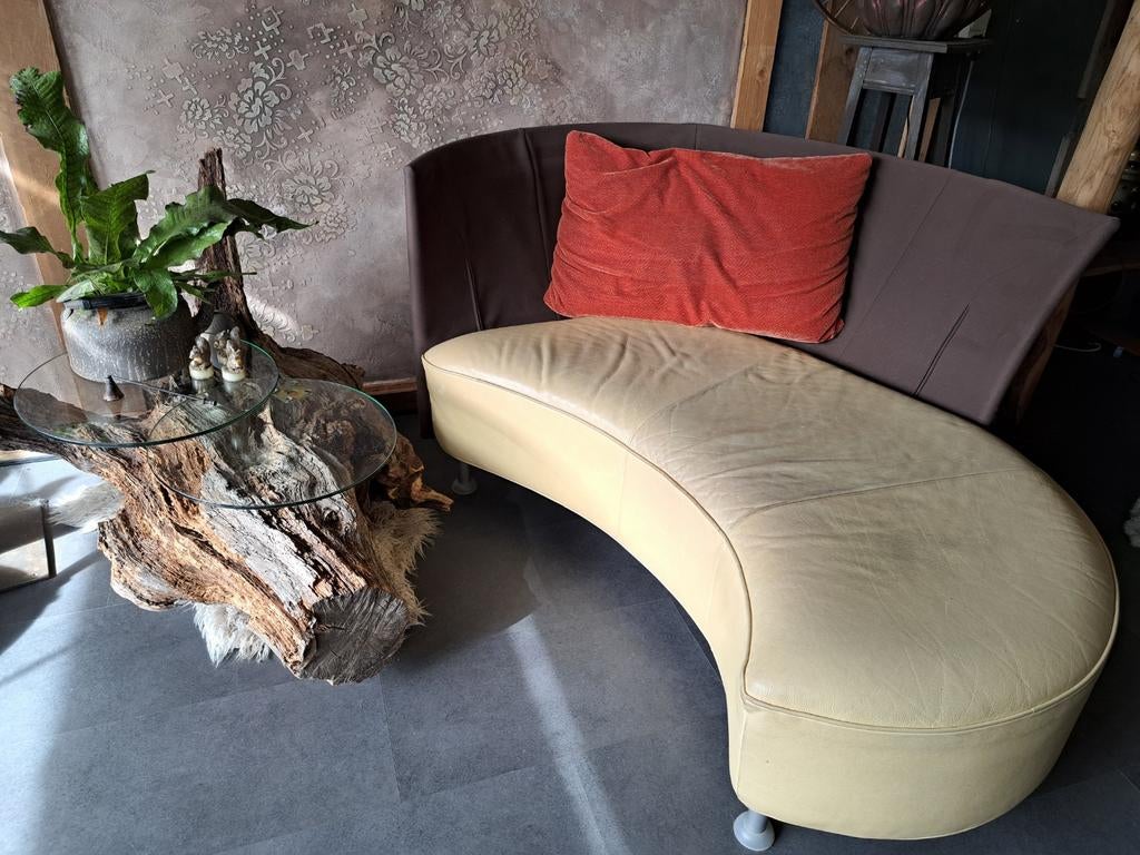 Design bank met oranje kussen - sfeermaker, Ophalen, Gebruikt, Design, 150 tot 200 cm