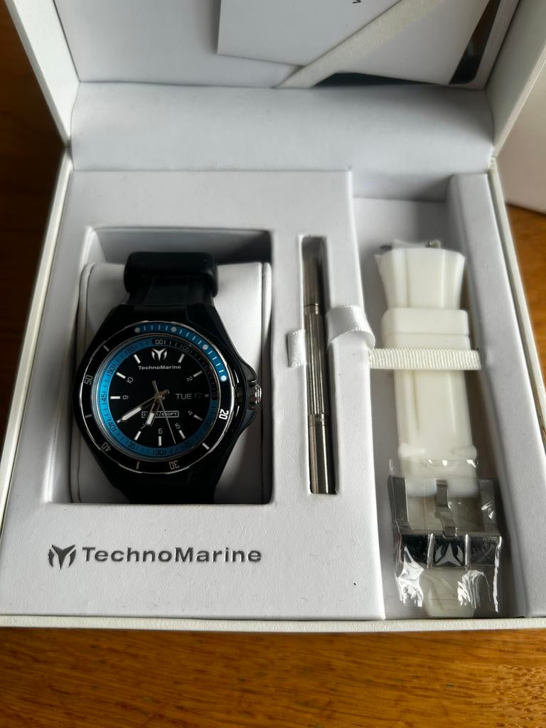 TechnoMarine unisex sport horlog, ., Zwart, Ophalen of Verzenden, Zo goed als nieuw