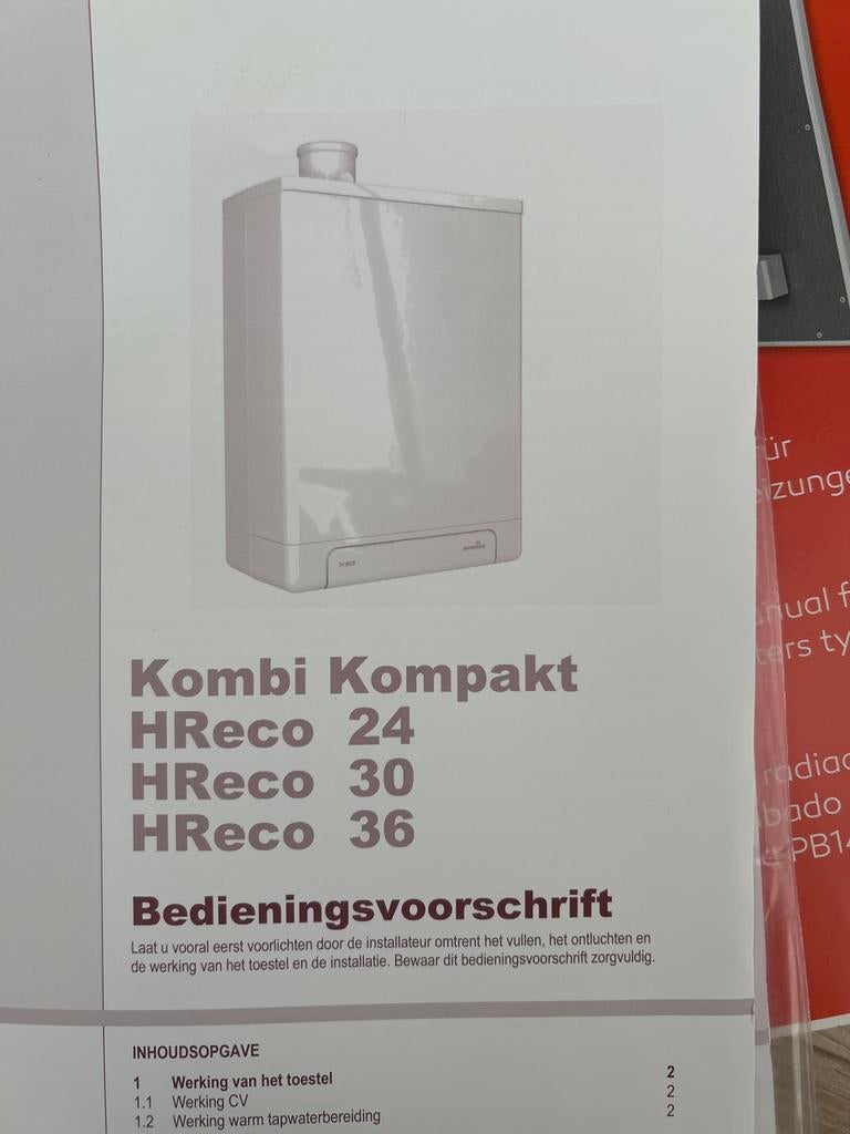 Gedemonteerde Intergas Kombi Kompakt HReco cv-ketel, Ophalen, 30 tot 80 cm, Gebruikt, Hoog rendement (Hr)