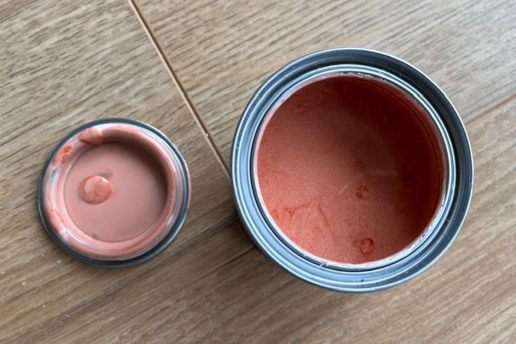 klein potje binnenlak mat roze-rood-oranje kleur, Ophalen, Nieuw, Roze, Lak