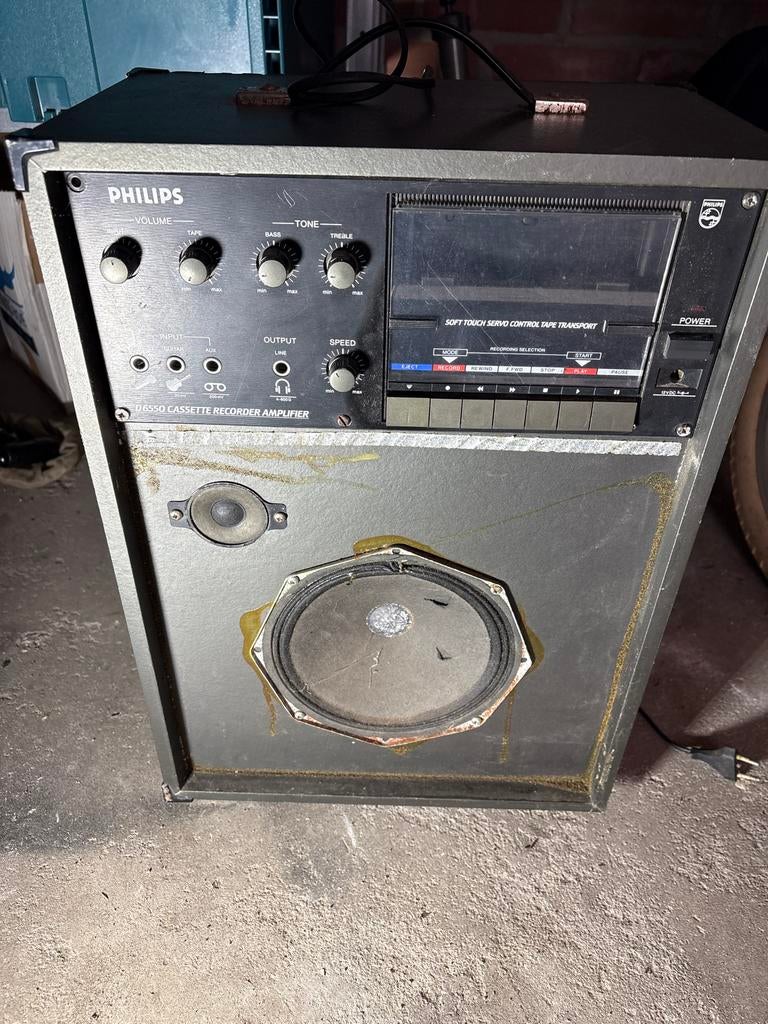 Philips D6550 Cassette Recorder Versterker, Audio, Tv en Foto, Cassettedecks, Ophalen of Verzenden, Enkel, Philips, Tiptoetsen