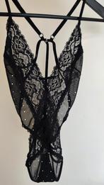Zwart kanten body met glitters maat S, Ophalen of Verzenden
