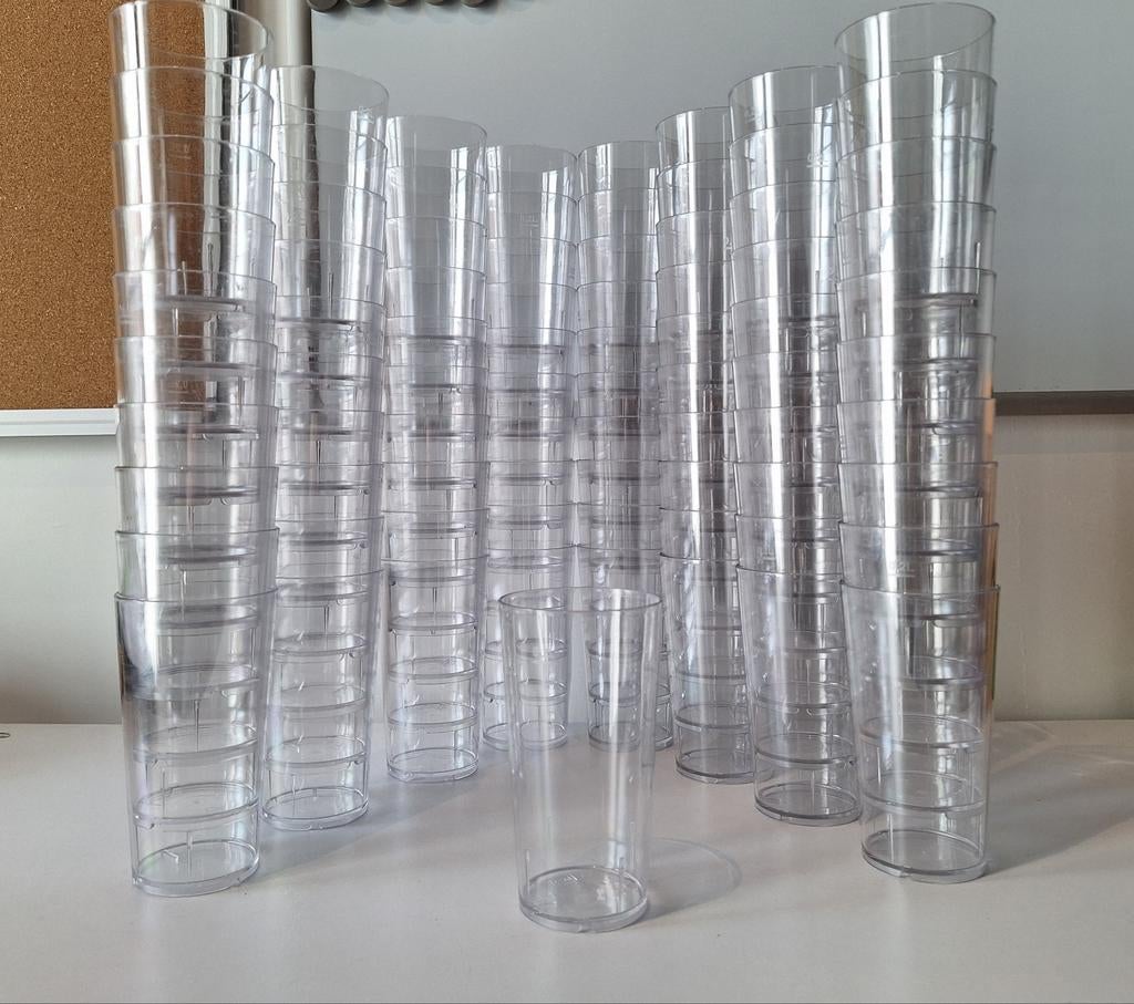 Herbruikbare plastic bekers 20cl / 200ml – hard plastic 81X, Ophalen of Verzenden, Nieuw, Overige materialen, Overige stijlen