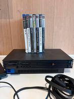 PlayStation 2 complete set, Spelcomputers en Games, Gebruikt, Zwart, Met games, Met 2 controllers