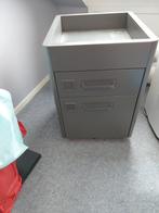 Nachtkastje/archief kastje/ opberg kastje op wieltjes, Ophalen, Wit, Hout, Eenpersoons