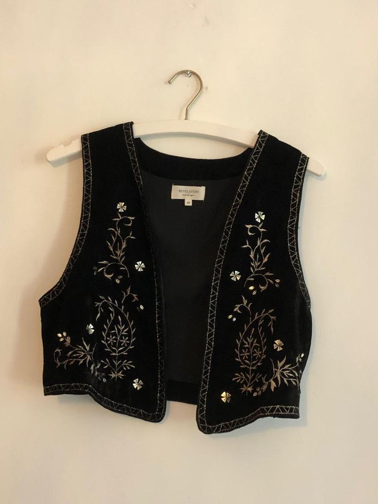 Gilet van zwart suede (merk: revelation, maat: xs), Zwart, Nieuw, Ophalen of Verzenden, Revelation