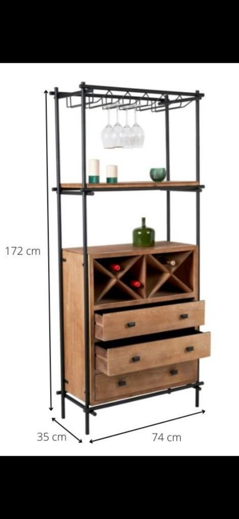 Leuk drankkastje met 3 lades, Ophalen, Hout, Minder dan 50 cm