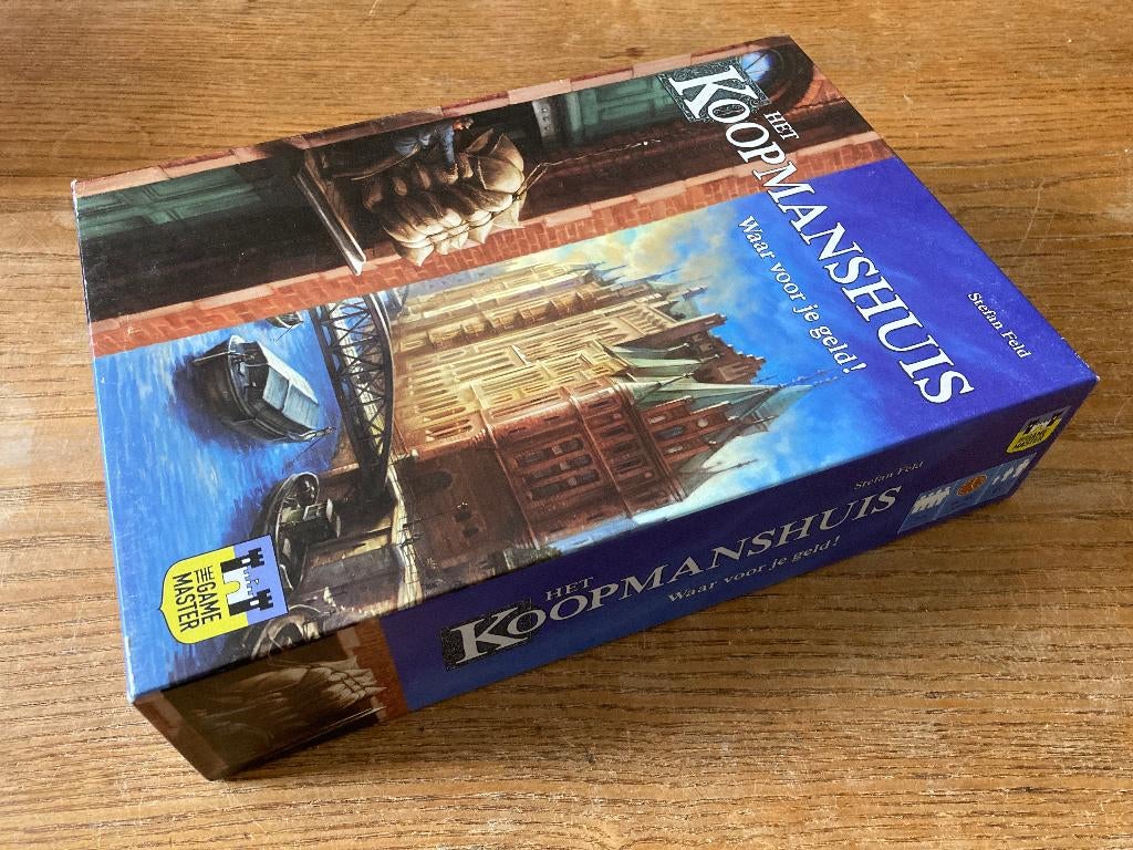 The Game Master - Het Koopmanshuis (2-5 spelers, 8+jr) zgan, Vijf spelers of meer, Ophalen of Verzenden, Zo goed als nieuw, The Game Master