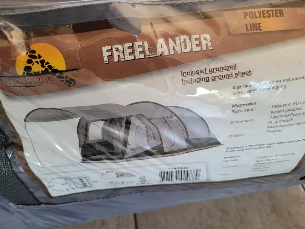 Freelander Safarica 4-pers. tunneltent. Incl.grondzeil., Ophalen of Verzenden, Zo goed als nieuw