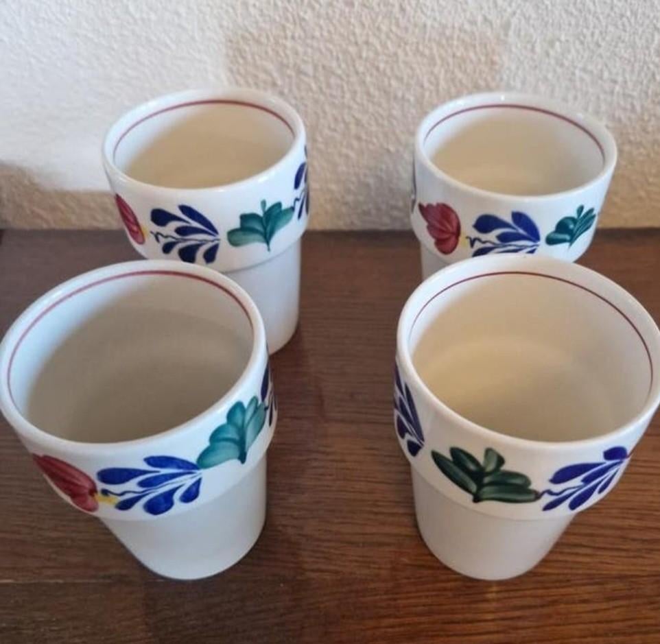 5x Boerenbond melkbekers met bloemmotief, Ophalen of Verzenden