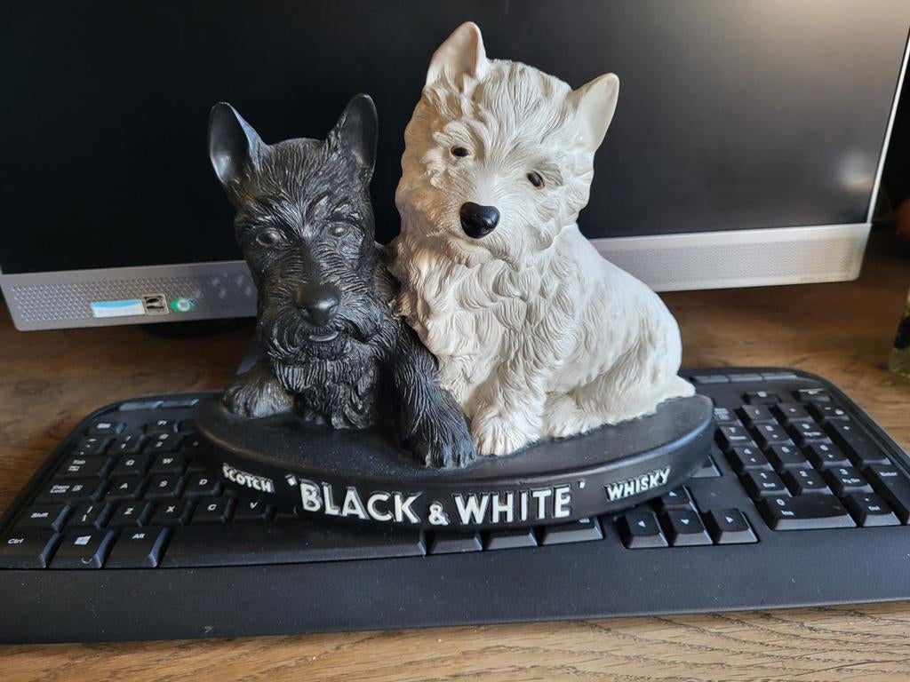 Vintage Black & White Whisky Reclamebeeld Scottie Honden, Ophalen of Verzenden, Gebruikt, Overige typen