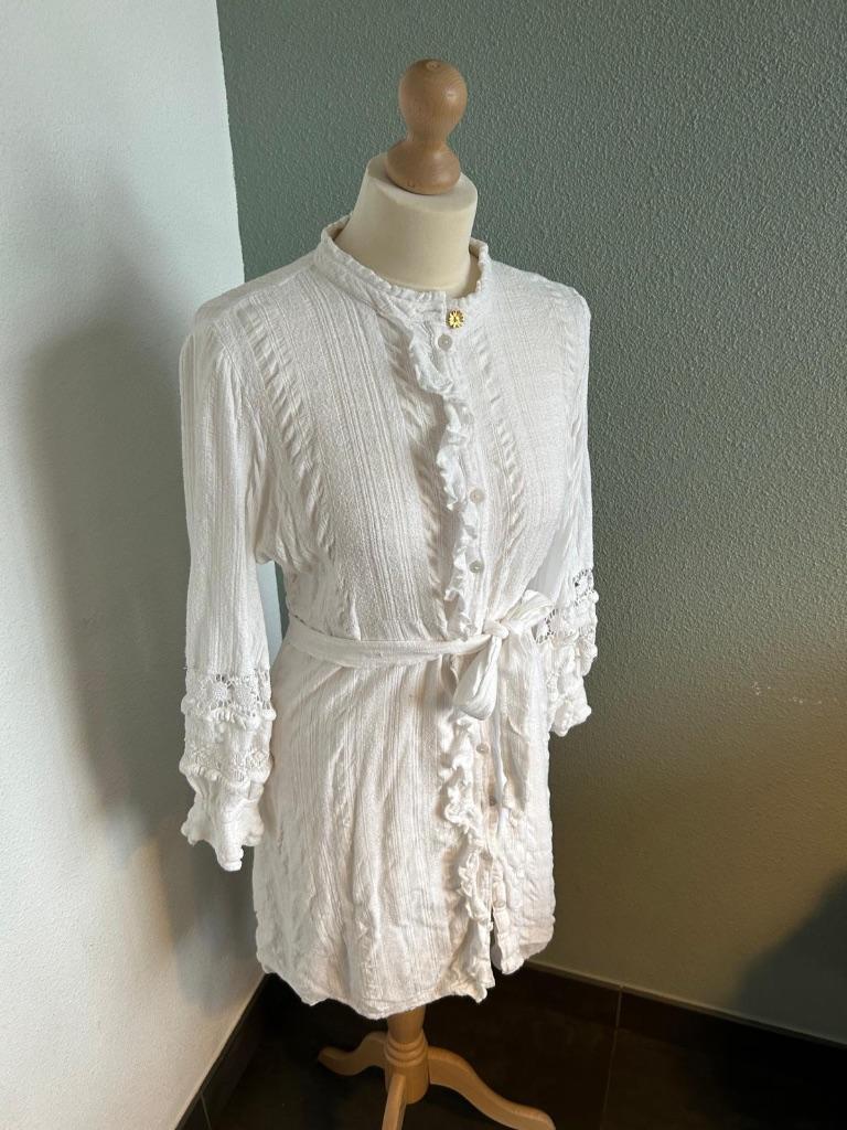 Fabienne Chapot maat 44 witte broderie Leo dress 186, Wit, Maat 42/44 (L), Ophalen of Verzenden, Zo goed als nieuw