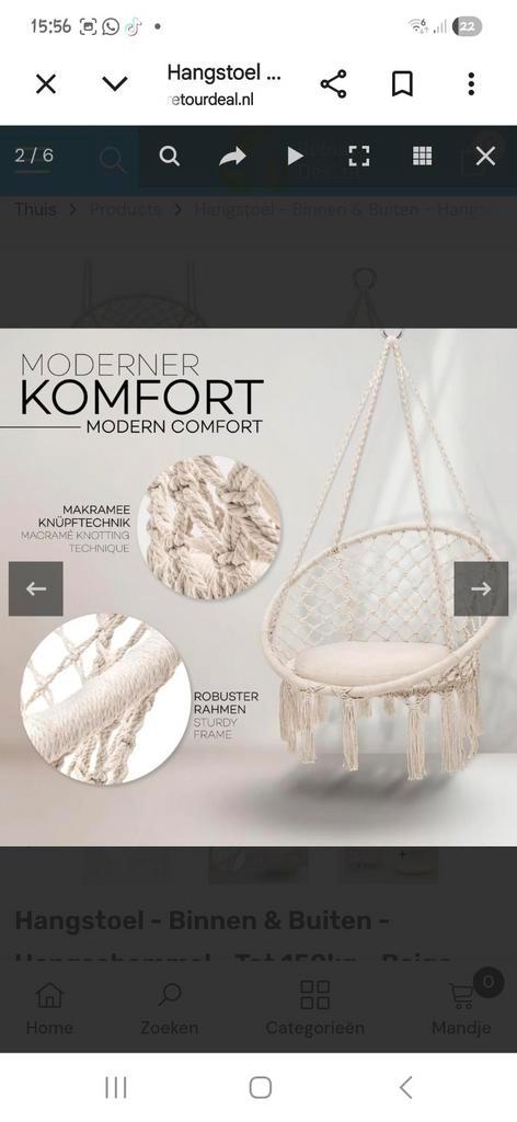 Hangstoel NIEUW, Huis en Inrichting, Woonaccessoires | Kransen, Nieuw, Ophalen of Verzenden