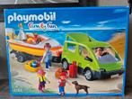 Playmobil family fun auto met boot, Ophalen of Verzenden, Gebruikt, Complete set