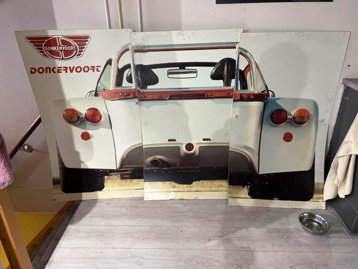 Donkervoort drieluik wanddecoratie - 210x125 cm, Verzamelen, Automerken, Motoren en Formule 1, Gebruikt, Auto's, Ophalen