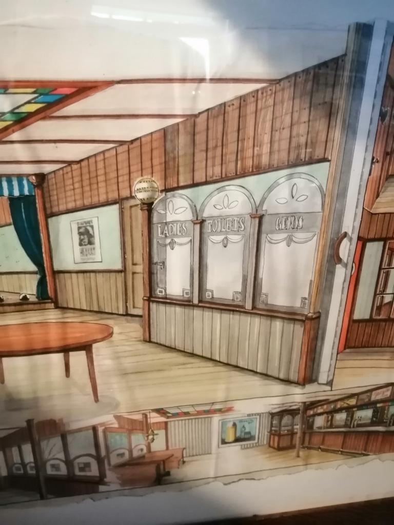 Geweldige interieur schets amerikaanse bar central park 80cm, Antiek en Kunst, Curiosa en Brocante, Ophalen of Verzenden