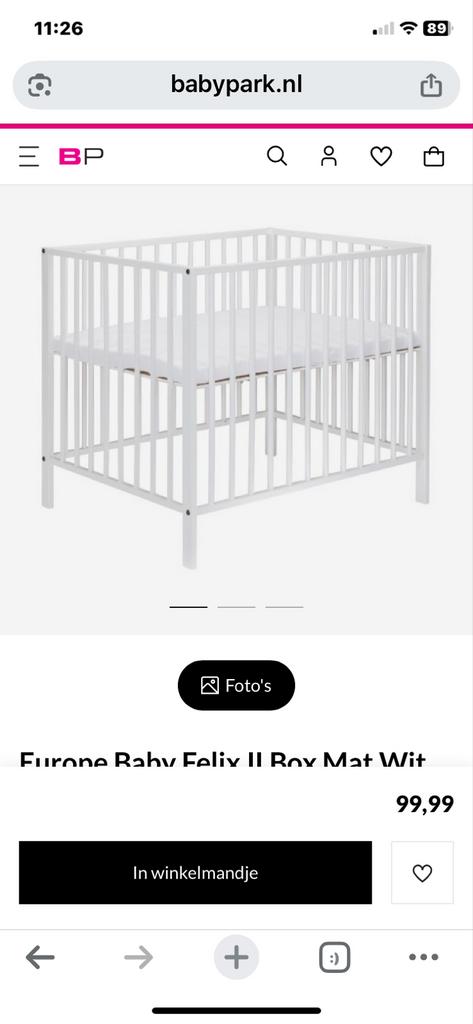 Baby box, Ophalen, Gebruikt, Vierkant, Wieltjes