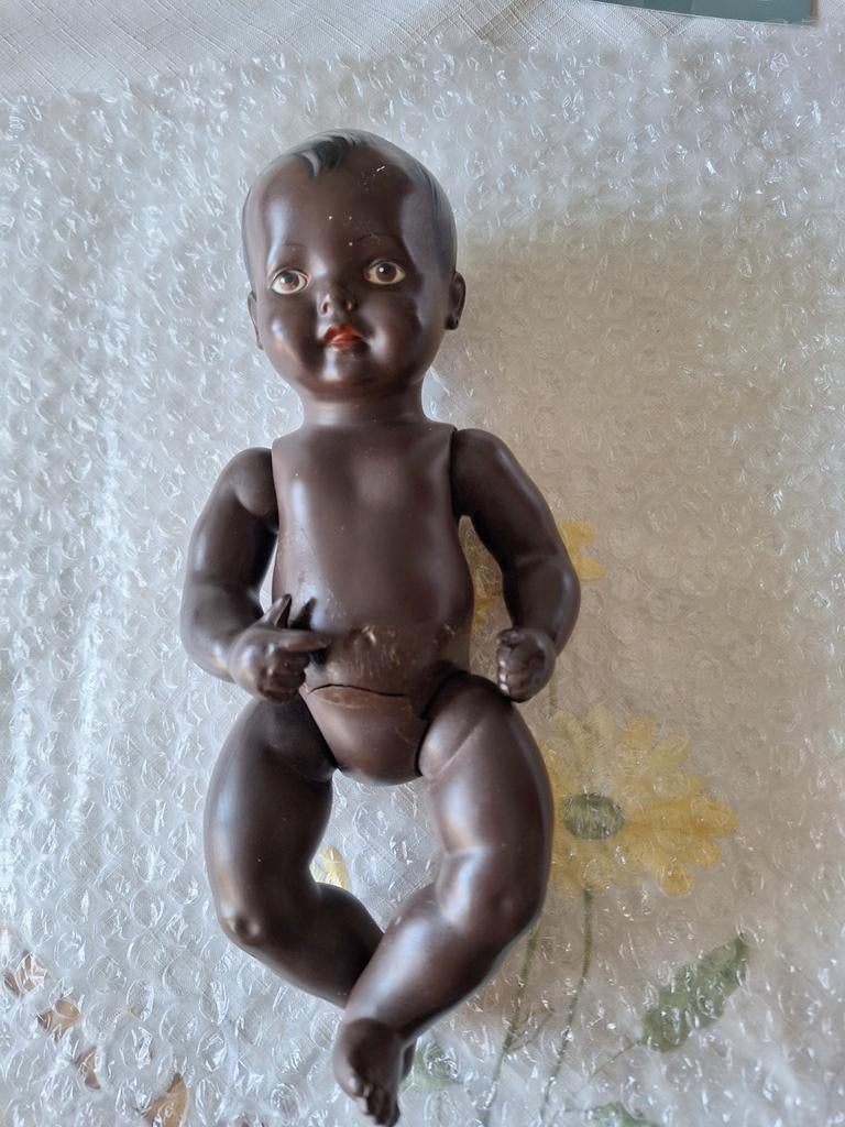 Vintage schildpad pop met barst in buik, Ophalen of Verzenden