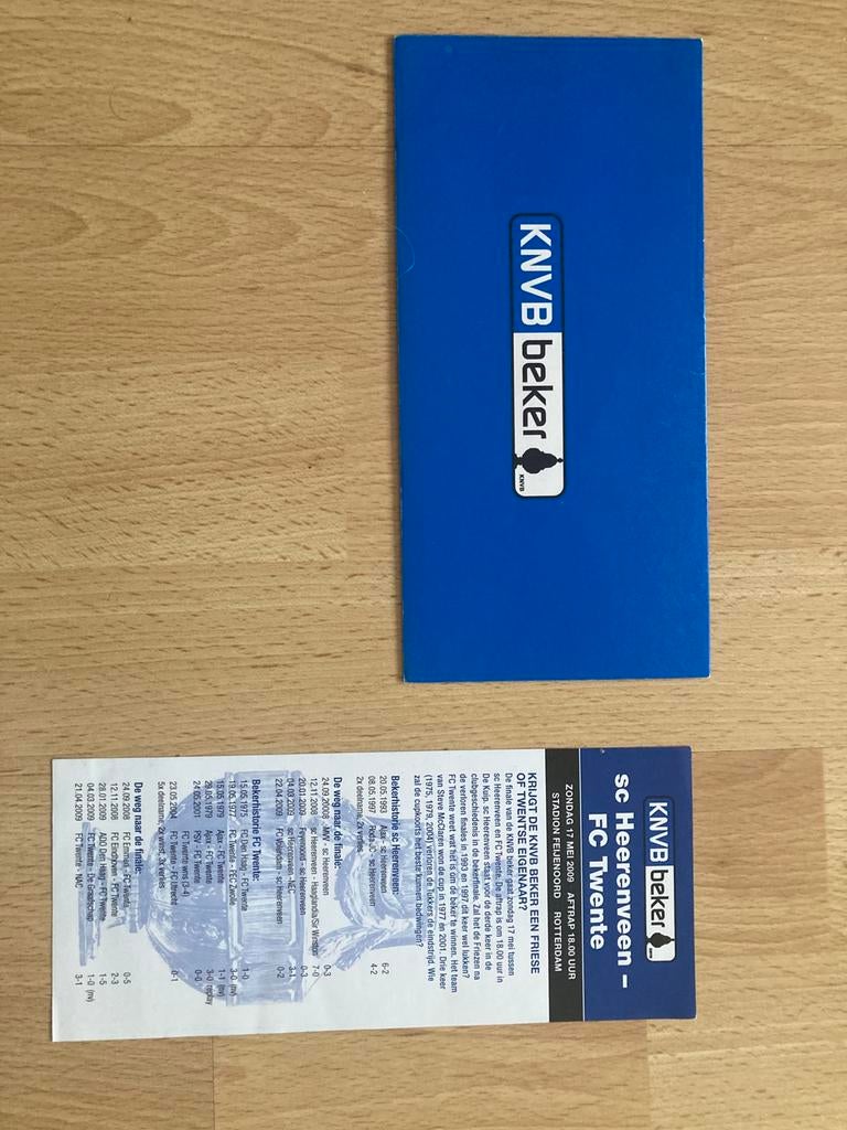 TICKETMAPJE EN INFOFOLDERTJE FCTWENTE-HEERENVEEN BEKERFINALE, Ophalen of Verzenden, Zo goed als nieuw, F.C. Twente, Overige typen