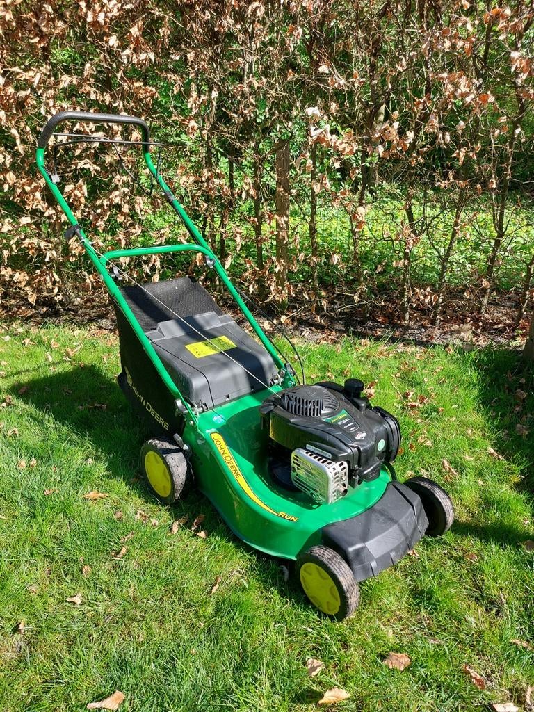 John Deere R46 grasmaaier - Benzine - 140cc, Cirkelmaaier, Gebruikt, 40 t/m 49 cm, Ophalen