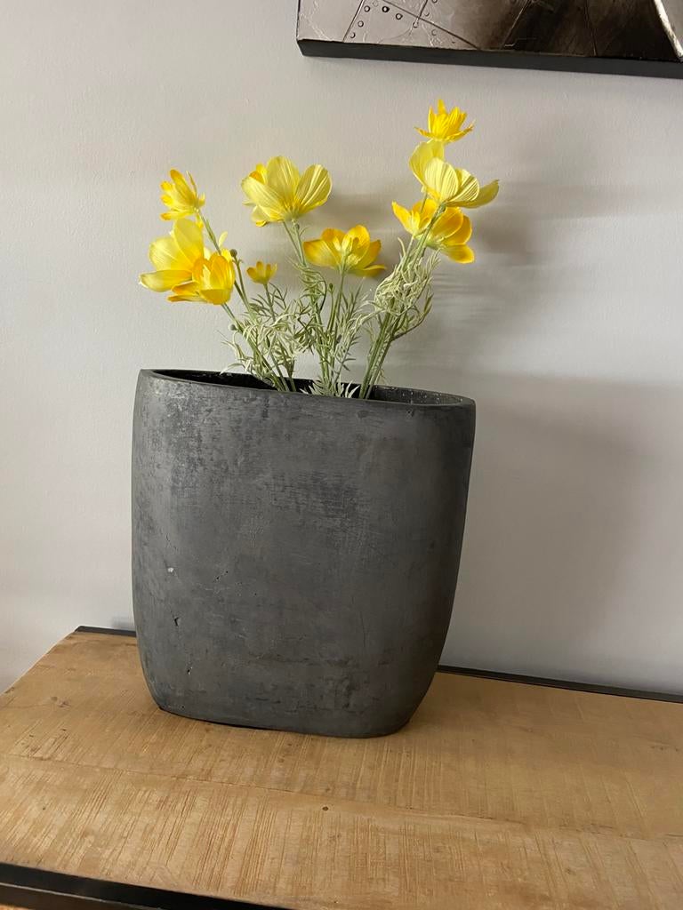 Donkergrijze bloempot Roberts Collection 40x38cm, Overige materialen, Binnen, Zo goed als nieuw, Overige vormen