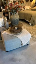 Linnen fauteuil met poef - Amper gebruikt, Ophalen, Zo goed als nieuw, Stof, 75 tot 100 cm