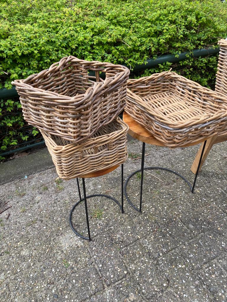 Set rieten Manden, Mand, Vierkant, Ophalen of Verzenden, Zo goed als nieuw