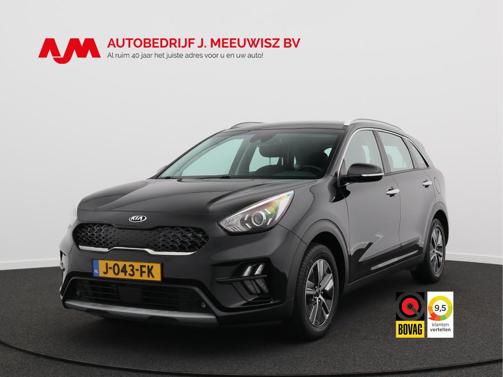 Kia Niro 1.6 GDi Hybrid DynamicLine/ lage km! (bj 2020), Gebruikt, Leder en Stof, Zwart, Origineel Nederlands