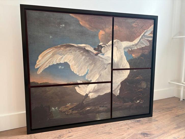 De bedreigde zwaan, kunst, baklijst, schilderij, Antiek en Kunst, Kunst | Schilderijen | Abstract, Ophalen