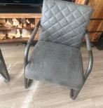 8 eetkamerstoelen stoelen leer antraciet, Leer, Ophalen of Verzenden, Zo goed als nieuw, Grijs