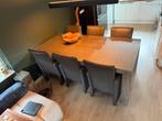 Complete eiken eettafel set + salon tafel + 6 luxe stoelen, Ophalen, Zo goed als nieuw, Rechthoekig, 50 tot 100 cm