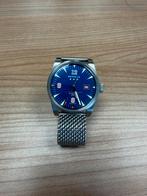 Prachtig Benrus( Swiss made) herenhorloge automaat, Overige merken, Leer, Staal, Polshorloge