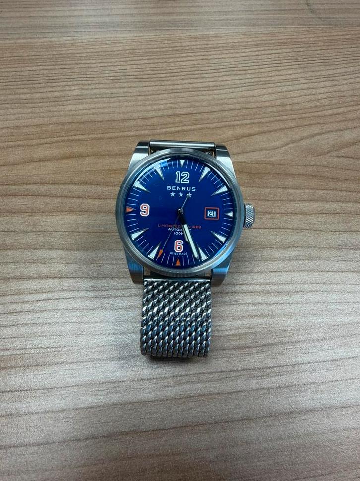 Prachtig Benrus( Swiss made) herenhorloge automaat, Sieraden, Tassen en Uiterlijk, Horloges | Heren, Zo goed als nieuw, Polshorloge