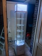 Glazen vitrinekast met LED verlichting en draaiplateaus, Huis en Inrichting, Kasten | Vitrinekasten, Minder dan 50 cm, 200 cm of meer