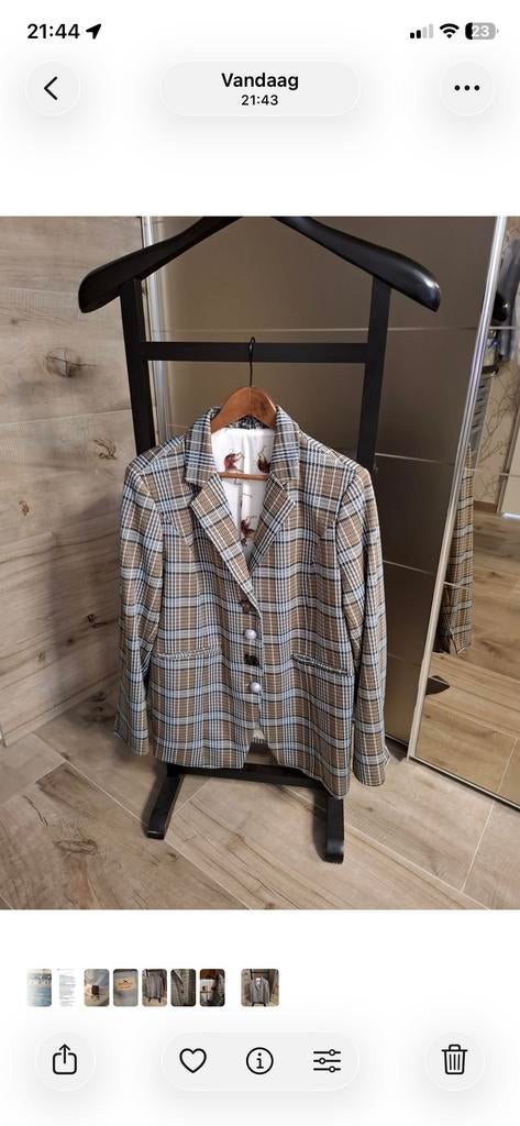 Prachtig geruit colbert van Maiden Lane, maat 44, Kleding | Dames, Bruin, Maat 42/44 (L), Ophalen of Verzenden, Zo goed als nieuw