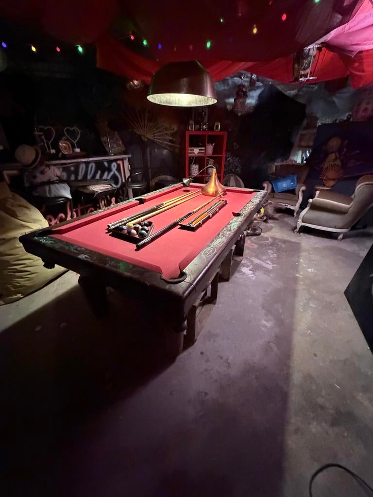 Mooie biljarttafel met accessoires, Sport en Fitness, Biljarten en Poolen, Ophalen, Gebruikt, Biljarttafel