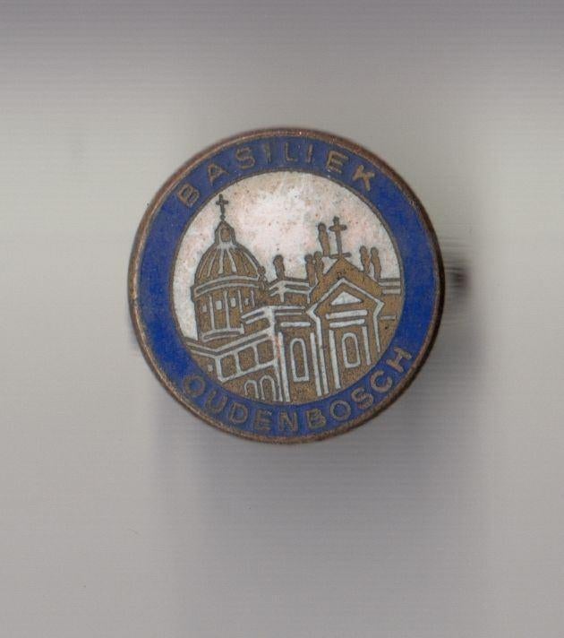 Oudenbosch Basiliek emaille broche, Gebruikt, Niet vindbaar, Niet vindbaar, Speldje of Pin