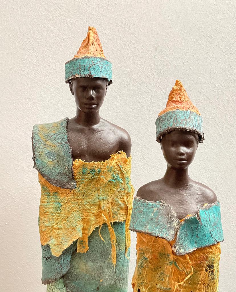 Afrika beelden, Antiek en Kunst, Kunst | Beelden en Houtsnijwerken, Ophalen of Verzenden, Steen of Keramiek, Beeld