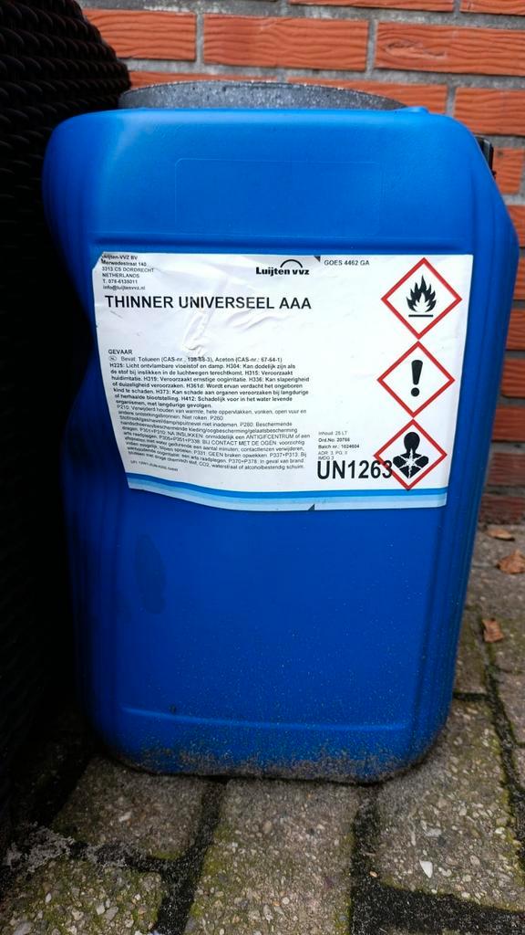 Thinner Universeel AAA - 25 Liter, Doe-het-zelf en Verbouw, Schildersmaterialen, Ophalen of Verzenden